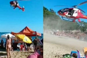 Landing helikopter zorgt voor aanzienlijke schade bij filmer